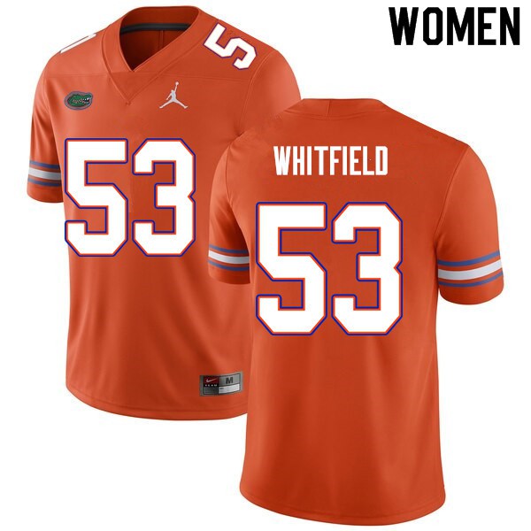 Women #53 Chase Whitfield Florida Gators College Football Jerseys Orange